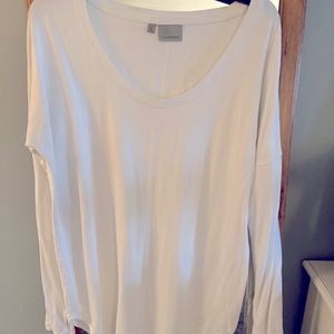 Athleta White knit long sleeve top